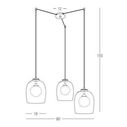 Zambelis 22145 - Luster na sajli 3xG9/5W/230V pauk crna