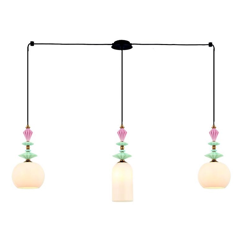 Zambelis 22153 - Luster na sajli 3xE27/40W/230V pauk keramika