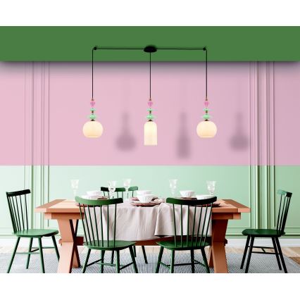 Zambelis 22153 - Luster na sajli 3xE27/40W/230V pauk keramika