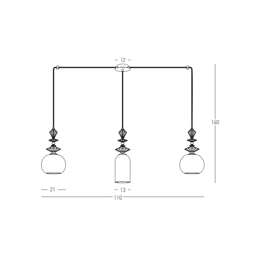 Zambelis 22153 - Luster na sajli 3xE27/40W/230V pauk keramika