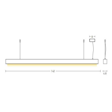 Zambelis 22210 - LED Luster na sajli LED/45W/230V