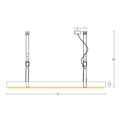 Zambelis 22211 - LED Luster na sajli LED/45W/230V