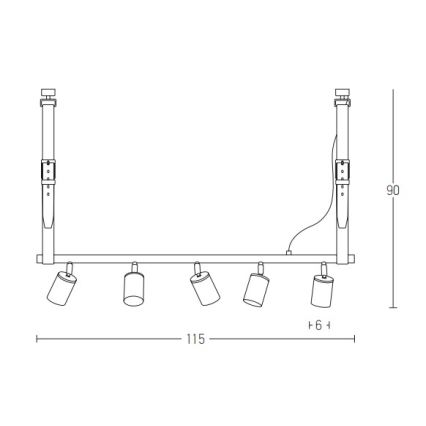 Zambelis 22224 - Luster na sajli 5xGU10/25W/230V