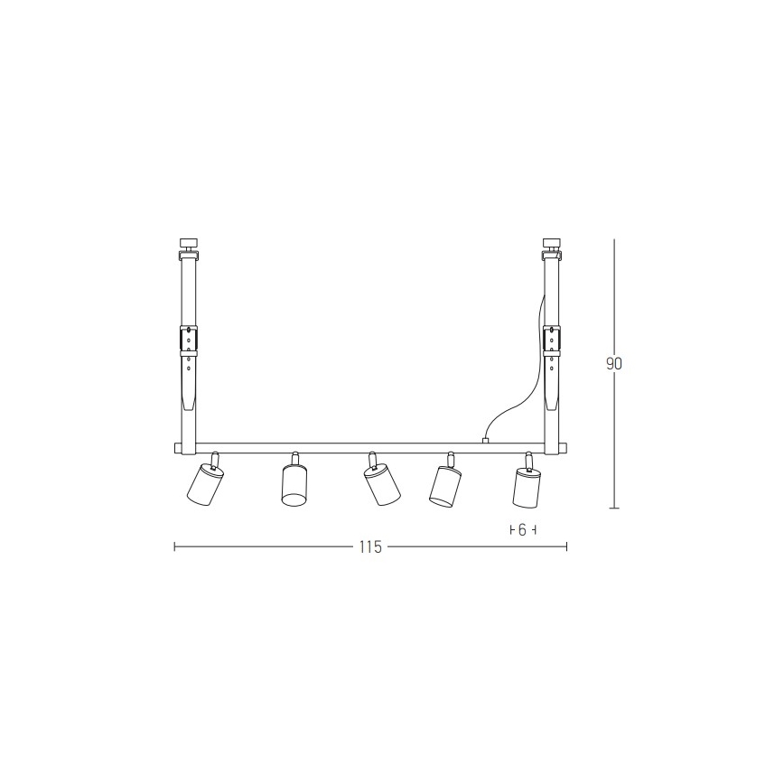 Zambelis 22224 - Luster na sajli 5xGU10/25W/230V