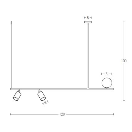 Zambelis 22227 - Luster na sajli 2xGU10/25W+G9/9W/230V