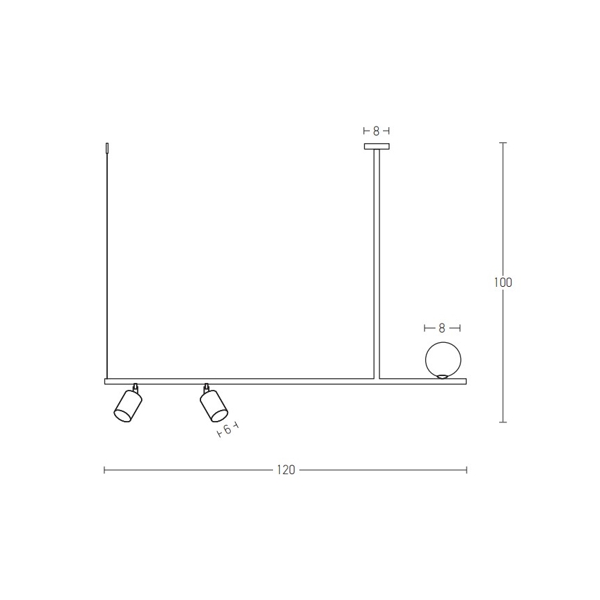 Zambelis 22227 - Luster na sajli 2xGU10/25W+G9/9W/230V