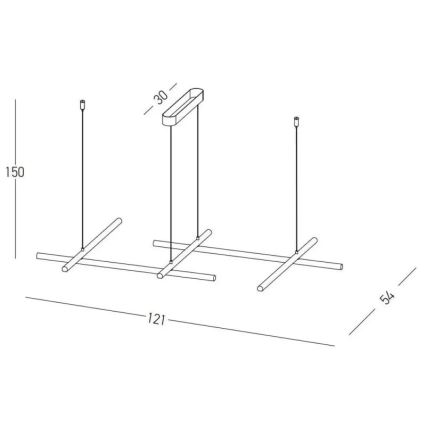 Zambelis 22244 - LED Prigušivi luster na sajli LED/50W/230V crna