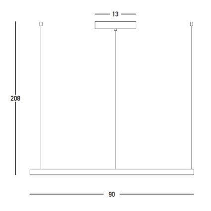 Zambelis 23035 - LED Prigušivi luster na sajli LED/45W/230V 3000K pr. 90 cm crna