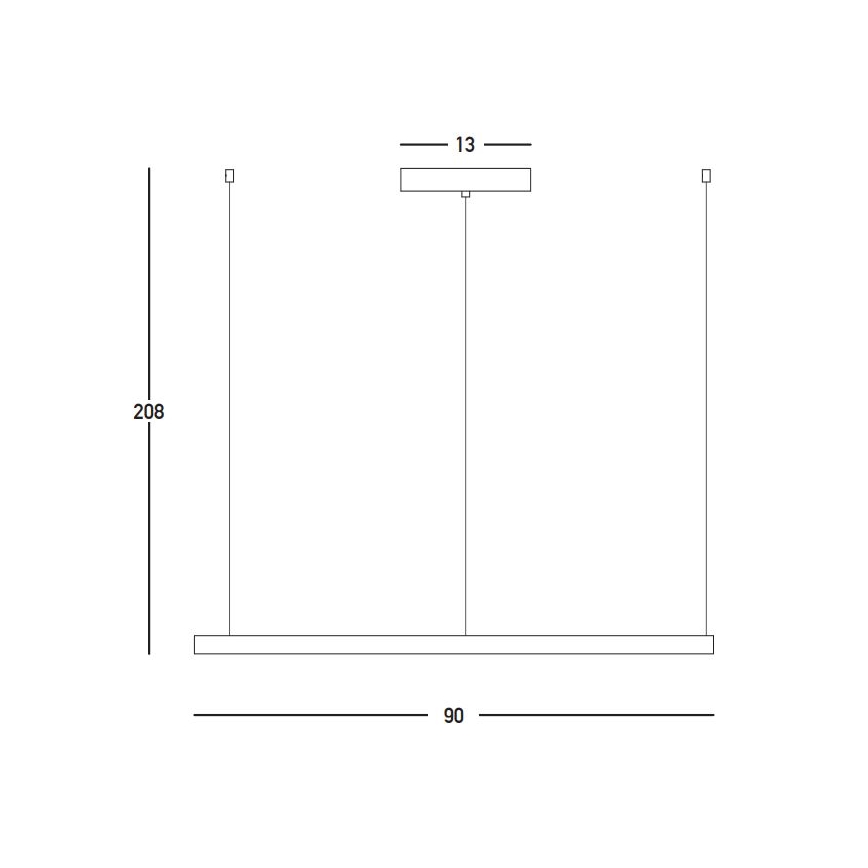 Zambelis 23035 - LED Prigušivi luster na sajli LED/45W/230V 3000K pr. 90 cm crna