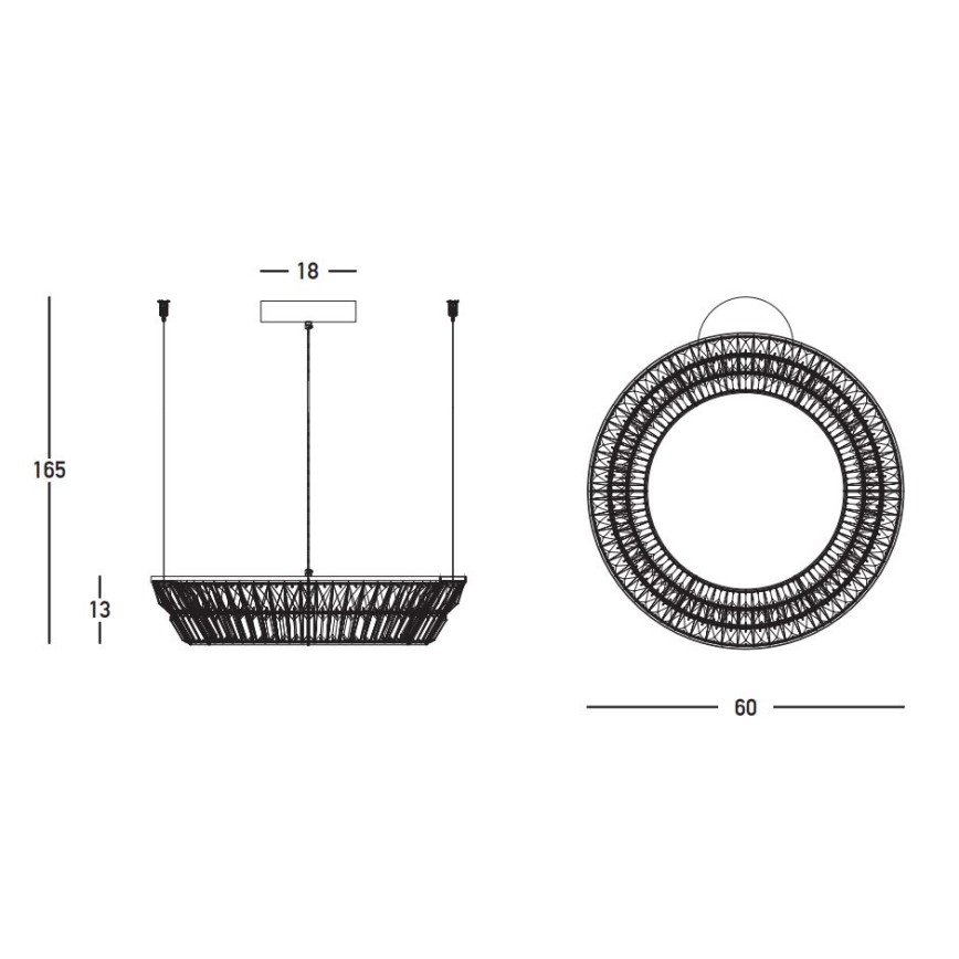 Zambelis 23046 - LED Prigušivi kristalni luster na sajli LED/38W/230V CRI 90 3000K pr. 60 cm mesing