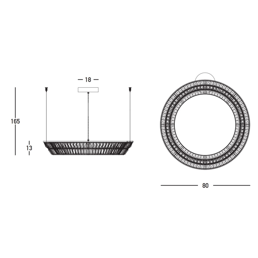 Zambelis 23048 - LED Prigušivi kristalni luster na sajli LED/55W/230V CRI 90 3000K pr. 80 cm mesing