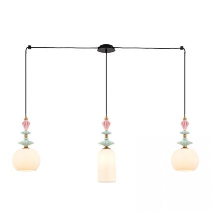 Zambelis A22079 - Zamjenski abažur za luster, promjera 21 cm, bijele boje