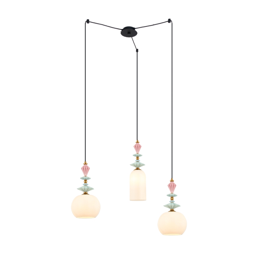 Zambelis A22079 - Zamjenski abažur za luster, promjera 21 cm, bijele boje