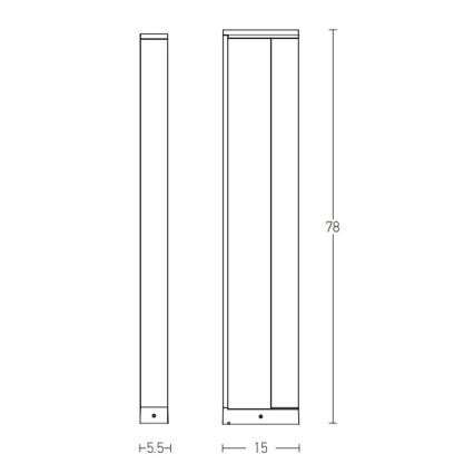 Zambelis E208 - LED Vanjska lampa LED/10W/230V IP54 antracit