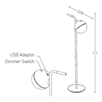 Zambelis E232 - LED Prigušiva vanjska lampa LED/1,5W/5V IP54 crna