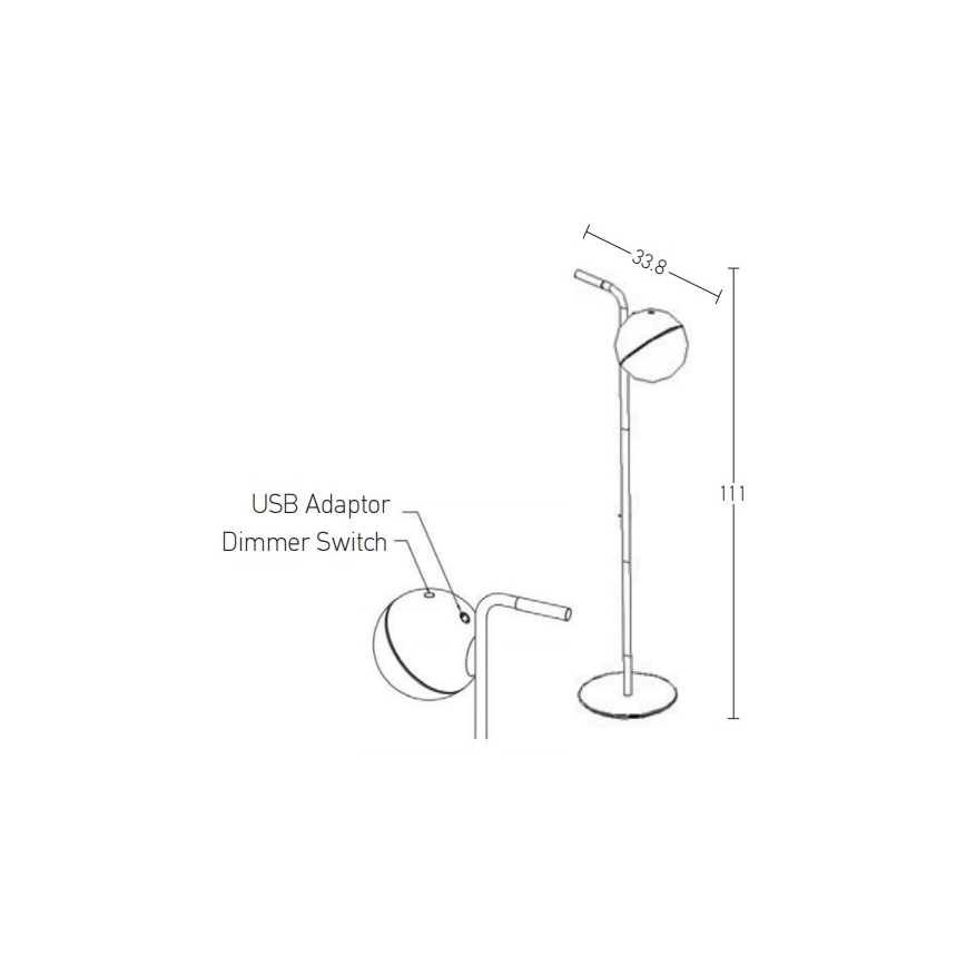 Zambelis E232 - LED Prigušiva vanjska lampa LED/1,5W/5V IP54 crna