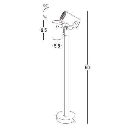 Zambelis E325 - Vanjska lampa 1xGU10/15W/230V IP54 antracit