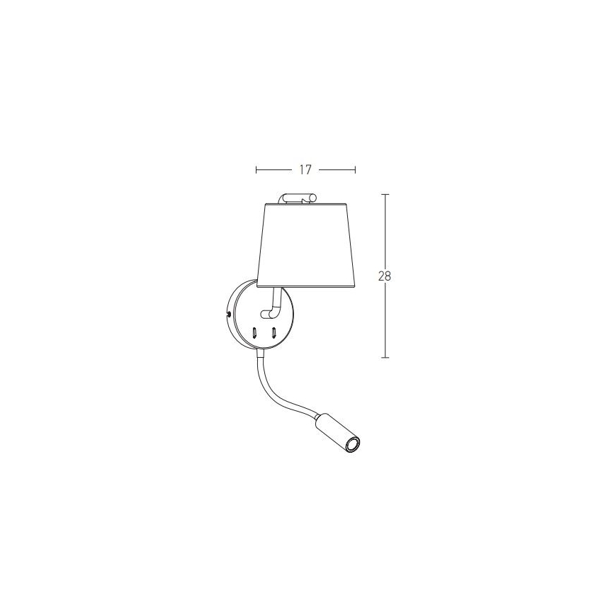 Zambelis H57 - LED Zidna lampa LED/3W + 1xE27/40W/230V crna
