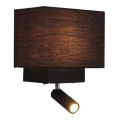 Zambelis H59 - LED zidna lampa LED/3W + 1xE27/40W/230V crna