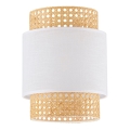 Zamjenski abažur BOHO za stolnu lampu i luster E27, promjer 20 cm, ratan/bijela