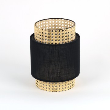 Zamjenski abažur za stolnu lampu i luster BOHO E27, promjer 20 cm, ratan/crna