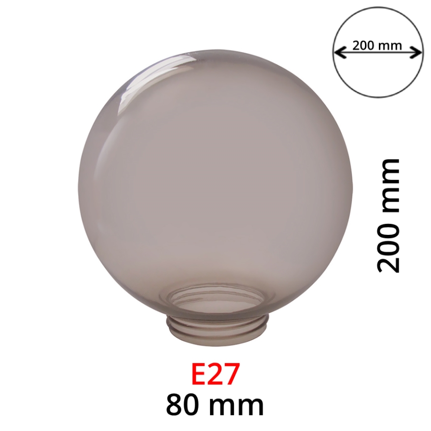 Zamjenski abažur za zidnu svjetiljku dimni za svjetiljke E27 promjera 20 cm