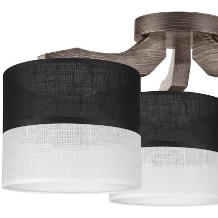 Zamjensko sjenilo za luster, zidnu svjetiljku i stolnu lampu ANDREA E27 pr. 16 cm crna/bijela