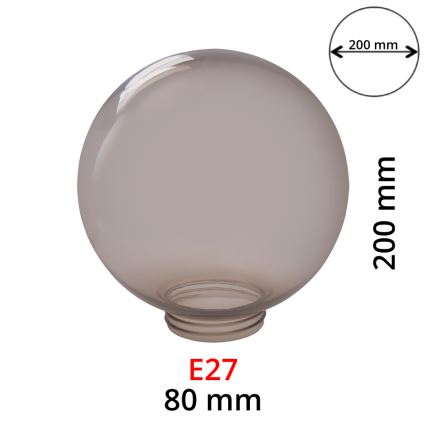 Zamjensko sjenilo za zidnu svjetiljku zadimljeno za svjetiljke E27 pr. 20 cm