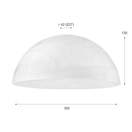 Zamjensko staklo za luster E27 130x300 mm bijela