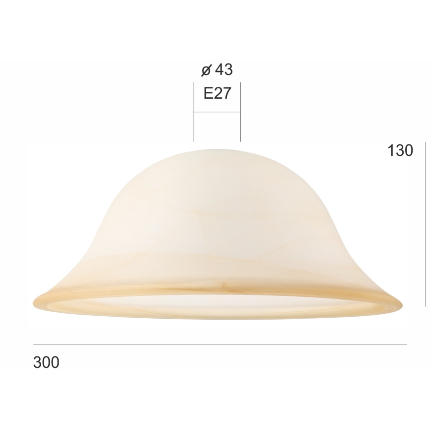 Zamjensko staklo za luster SFERA E27 130x300 mm bež
