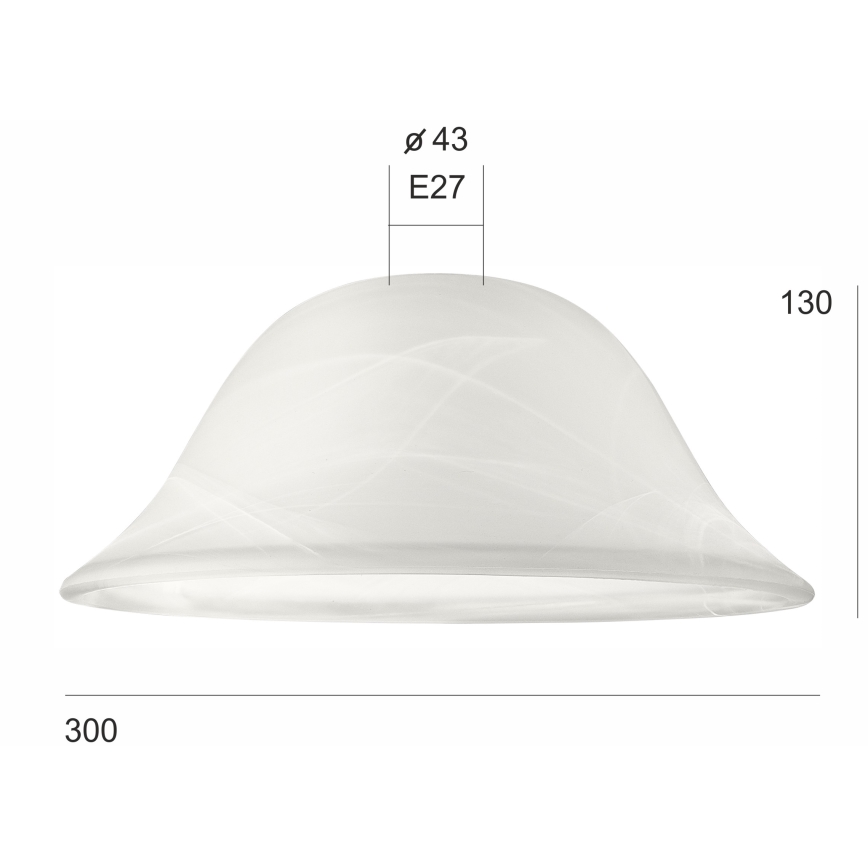 Zamjensko staklo za luster SFERA E27 130x300 mm bijela