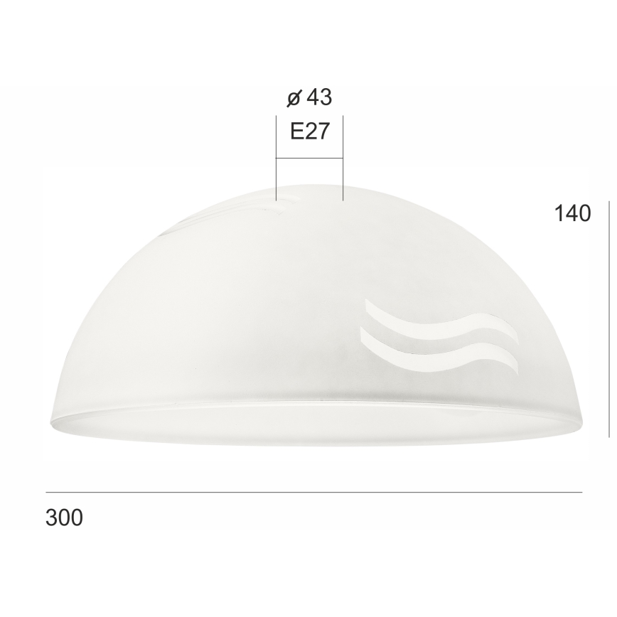 Zamjensko staklo za luster SFERA E27 140x300 mm bijela