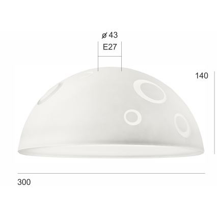 Zamjensko staklo SFERA E27 140x300 mm bijela