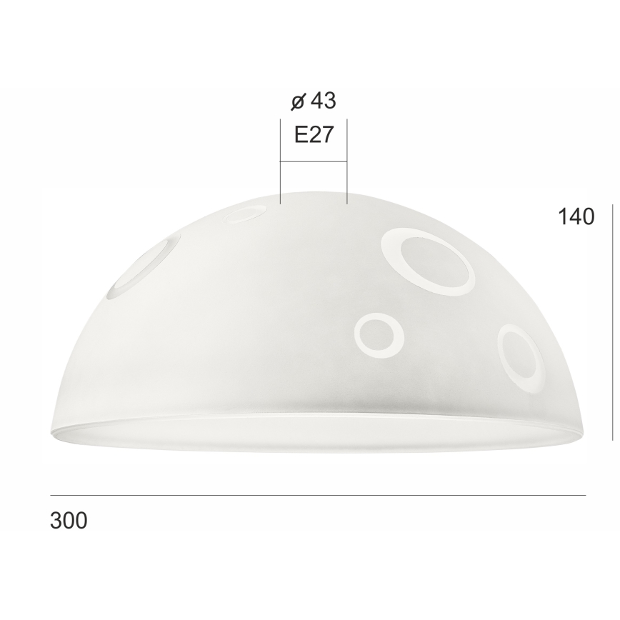 Zamjensko staklo za luster SFERA E27 140x300 mm bijela