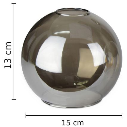 Zamjensko staklo za luster LACRIMA SMOKY E27 pr. 15 cm crna dimna