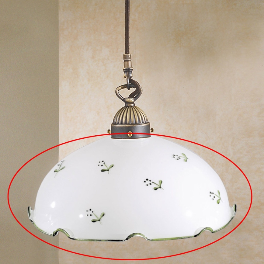 Zamjensko staklo univerzalno NONNA E27 Ø 20 cm bijela/zelena