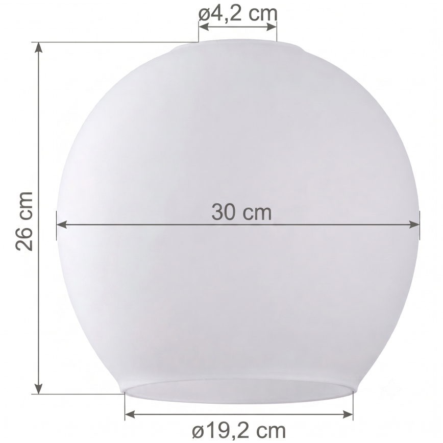 Zamjensko staklo za luster KULA E27 promjer 30 cm bijelo