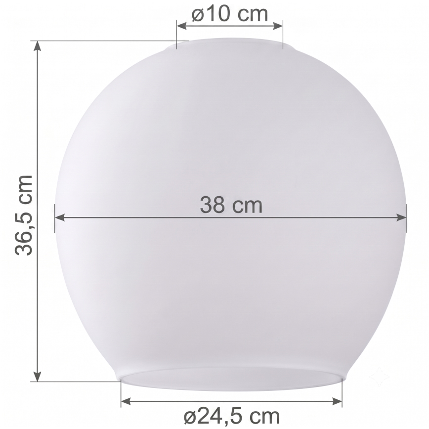 Zamjensko staklo za luster KULA E27 Ø 38 cm bijelo/prozirno