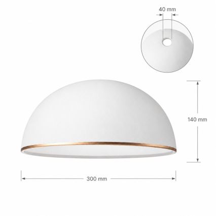 Zamjensko staklo za luster RETRO, ANTICO E27, promjer 30 cm, bijelo/brončano