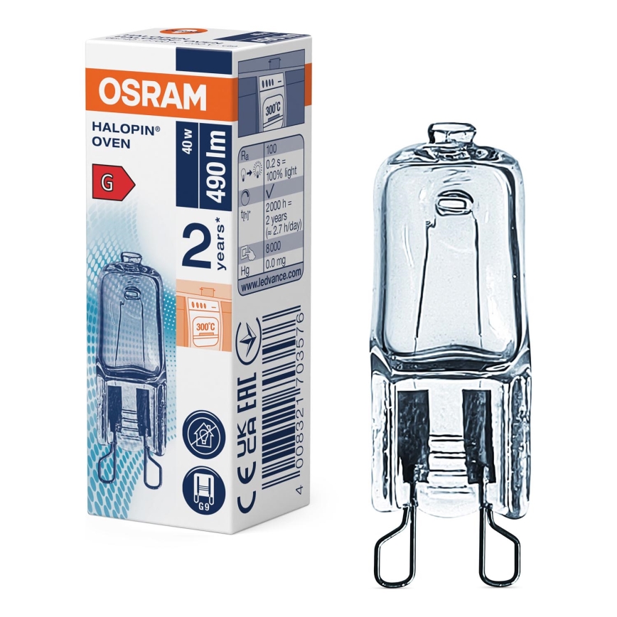 Žarulja za pećnicu HALOPIN G9/40W/230V 2700K - Osram