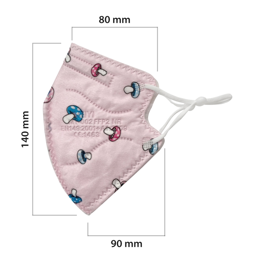 Zaštitna maska dječja veličina FFP2 NR Kids gljive 20kom