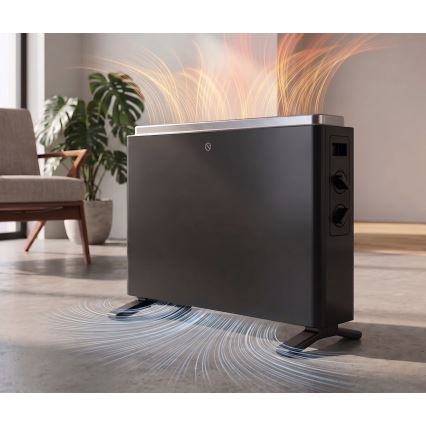 ZEVENTI - Električni grijač/konvektor 800/1200/2000W/230V crna