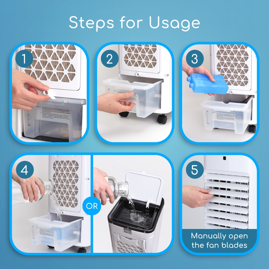 ZEVENTI - Hlađivač zraka ARCTIC 60W/230V crna/bijela