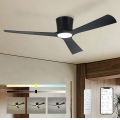ZEVENTI - LED prigušivi stropni ventilator AUREX LED/24W/230V 3000/4000/6000K Wi-Fi Tuya crna + daljinski upravljač