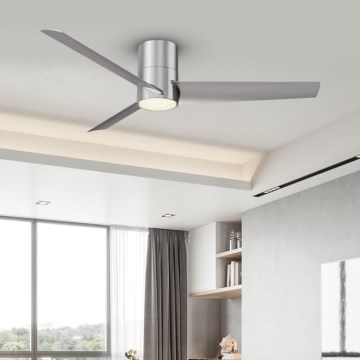 ZEVENTI - LED Prigušivi stropni ventilator BARROSA LED/18W/230V 3000-6000K Wi-Fi Tuya mat krom + daljinski upravljač