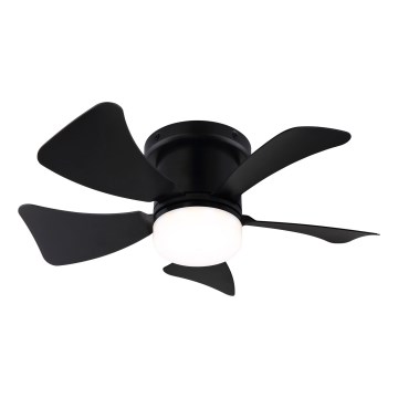 ZEVENTI - LED Prigušivi stropni ventilator MUNDAKA LED/10W/230V 3000-6500K crna + daljinski upravljač
