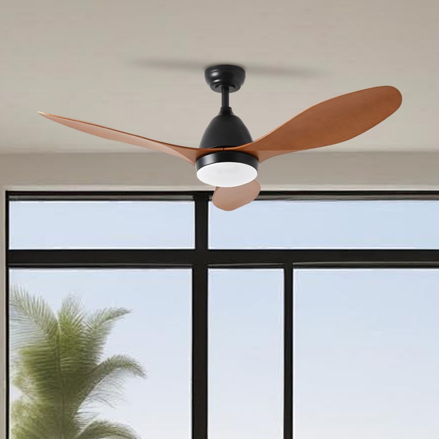 ZEVENTI - LED Prigušivi stropni ventilator MURO LED/18W/230V 3000-6000K Wi-Fi Tuya crna + daljinski upravljač