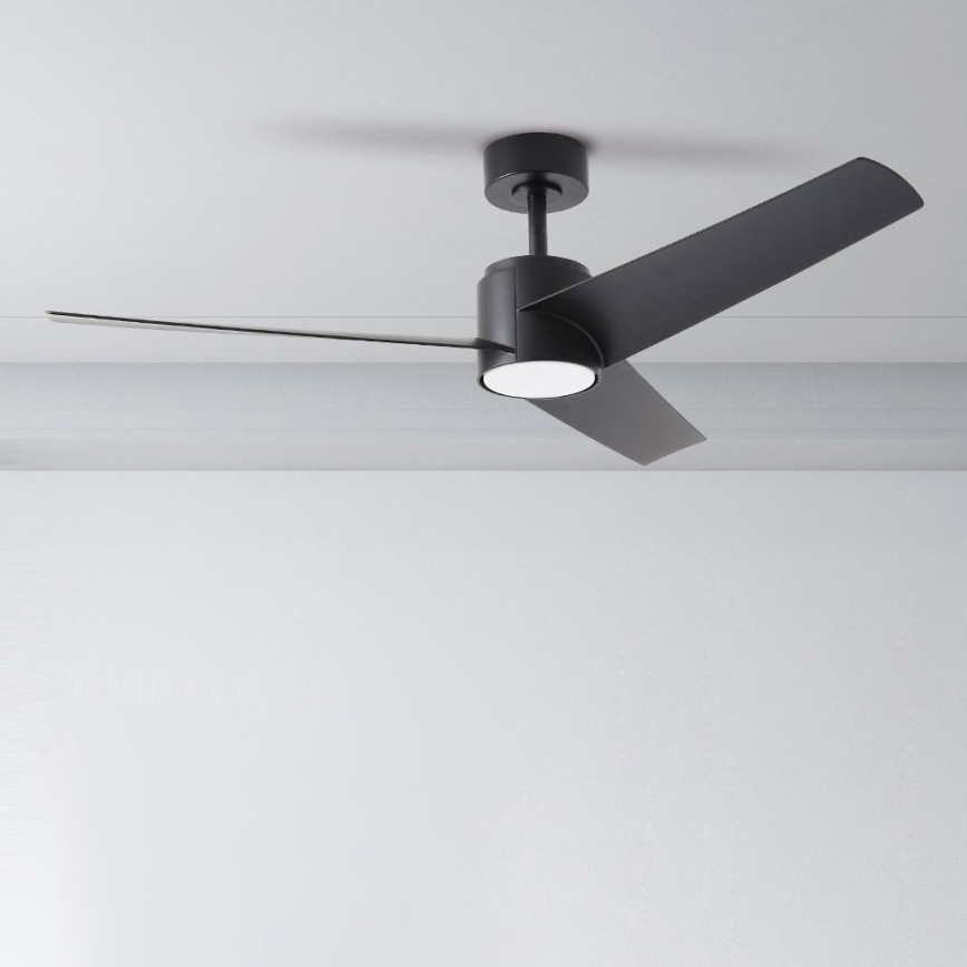 ZEVENTI - LED Prigušivi stropni ventilator ORVIETO LED/18W/230V 3000-6000K Wi-Fi Tuya crna + daljinski upravljač