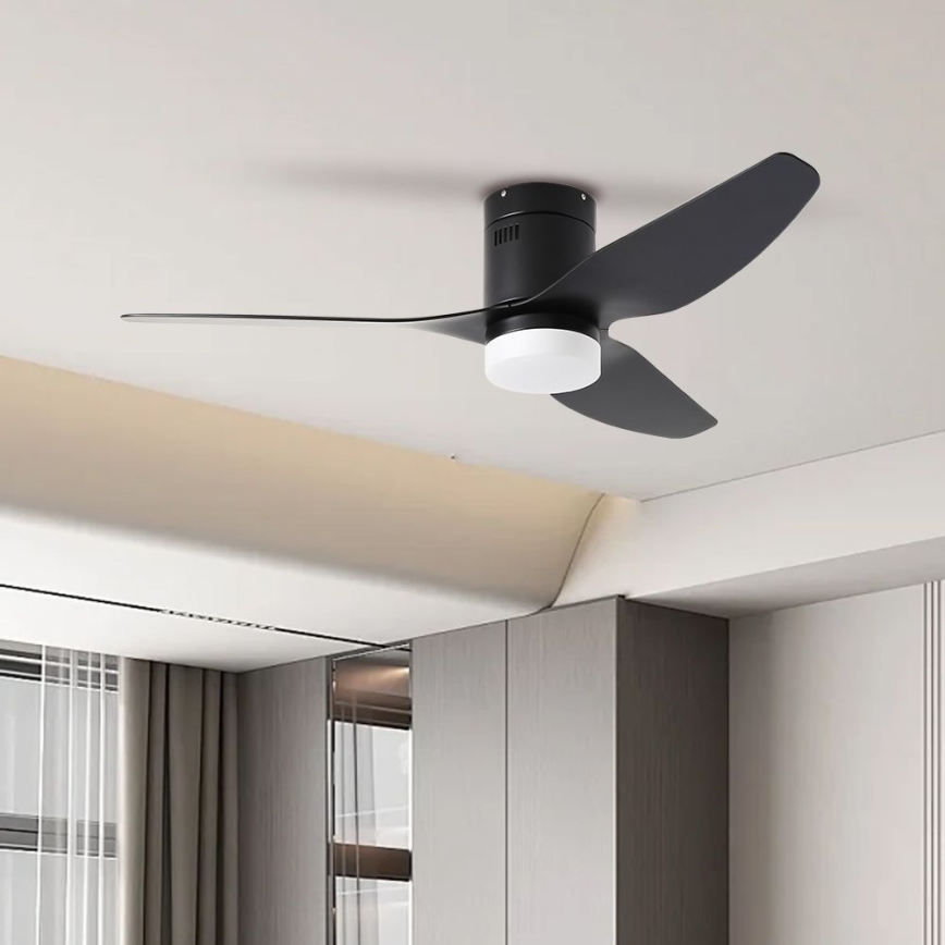 ZEVENTI - LED Prigušivi stropni ventilator PADUA LED/18W/230V 3000-6000K Wi-Fi Tuya crna + daljinski upravljač