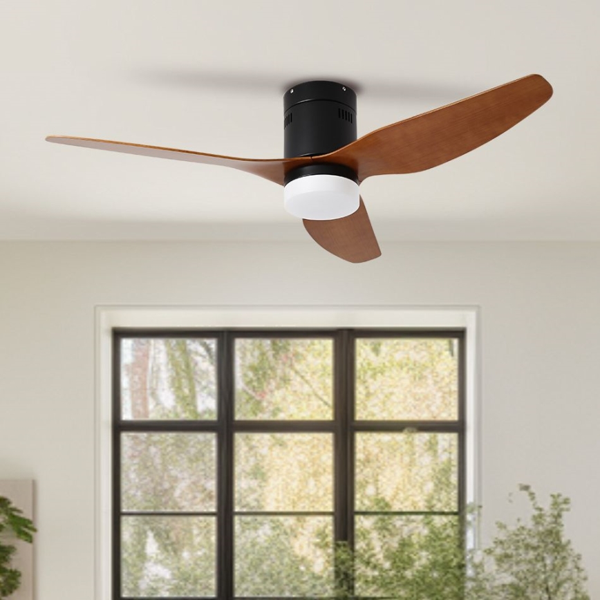 ZEVENTI - LED Prigušivi stropni ventilator PADUA LED/18W/230V 3000-6000K Wi-Fi Tuya crna/smeđa + daljinski upravljač